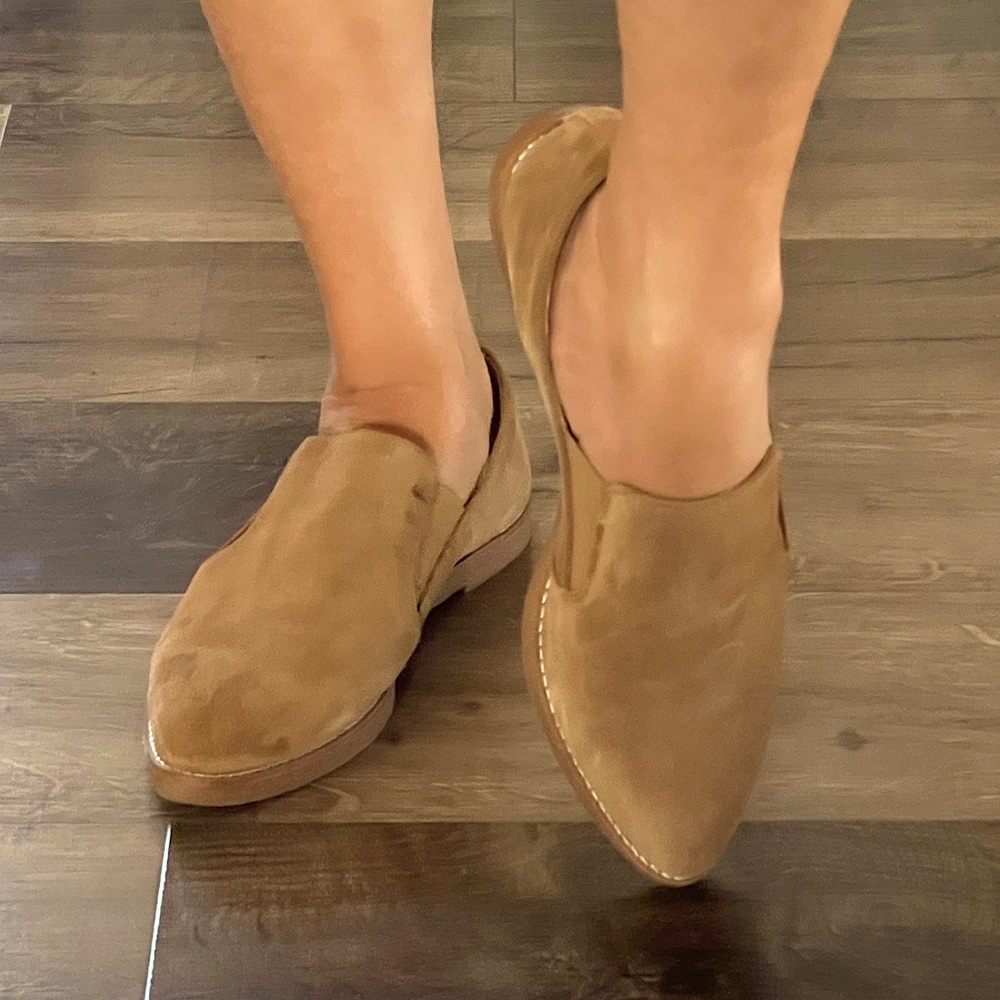 Nine West Brown Suede Leather Pointed Loafers Size 9 1/2